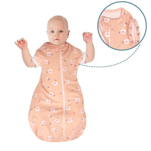 Sevi Bebe Swaddle and Sleep Sack 0/3m Pink Birds