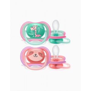 Avent Soothers Ultra 18m Giraffe Sloth Avent Soothers Ultra 18m Giraffe Sloth