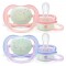 Avent Soothers Ultra 0/6m Night Pink 2pk Avent Soothers Ultra 0/6m Night Pink 2pk