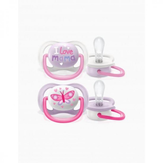 Avent Soothers Ultra 0/6m Love Mama Butterfly 