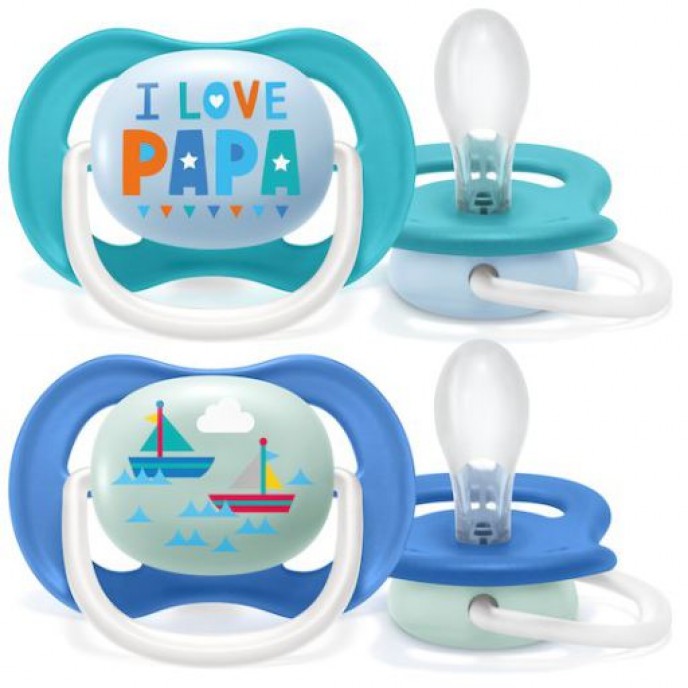Avent Soothers Ultra 6/18m Love Papa Sail