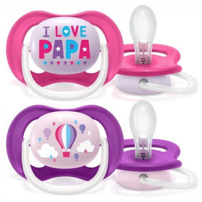 Avent Soothers Ultra 6/18m Love Papa Float
