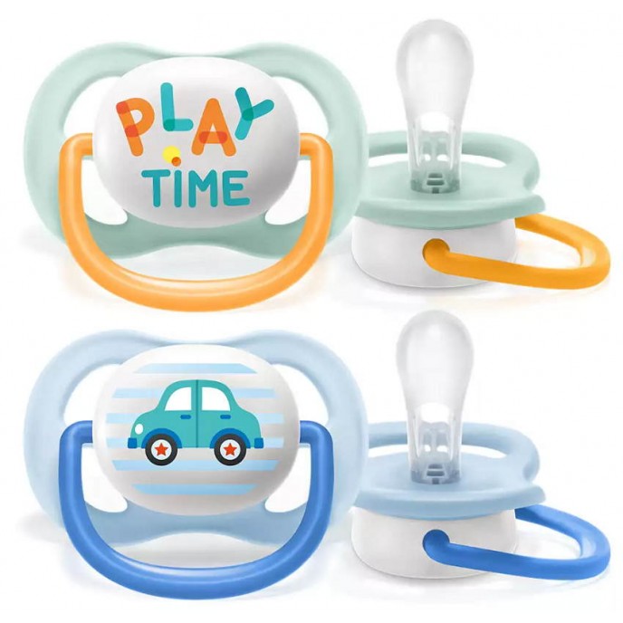 Avent Soothers Ultra 0/6m Play Time Car