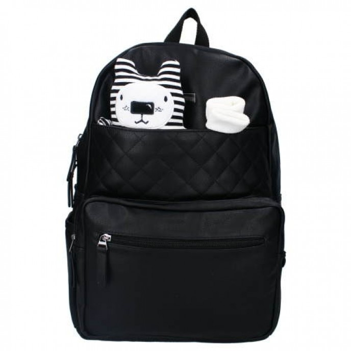 Kidzroom Diaper Backpack Popular Black Leather