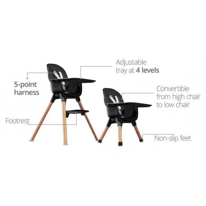 Luvion Highchair Grey and Black Luvion Highchair Grey and Black