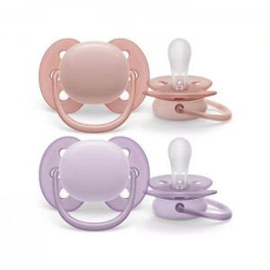 Avent Soothers Ultra 0/6m Purple Pink Avent Soothers Ultra 0/6m Purple Pink