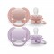 Avent Soothers Ultra 0/6m Purple Pink Avent Soothers Ultra 0/6m Purple Pink