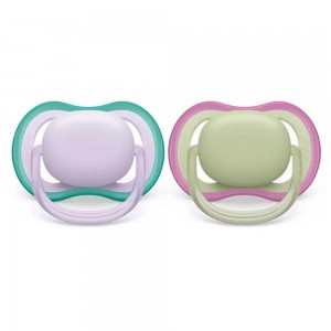 Avent Soothers Ultra 0/6m Green Pink Avent Soothers Ultra 0/6m Green Pink