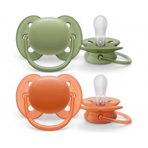 Avent Soothers Ultra 18m Green Orange Avent Soothers Ultra 18m Green Orange