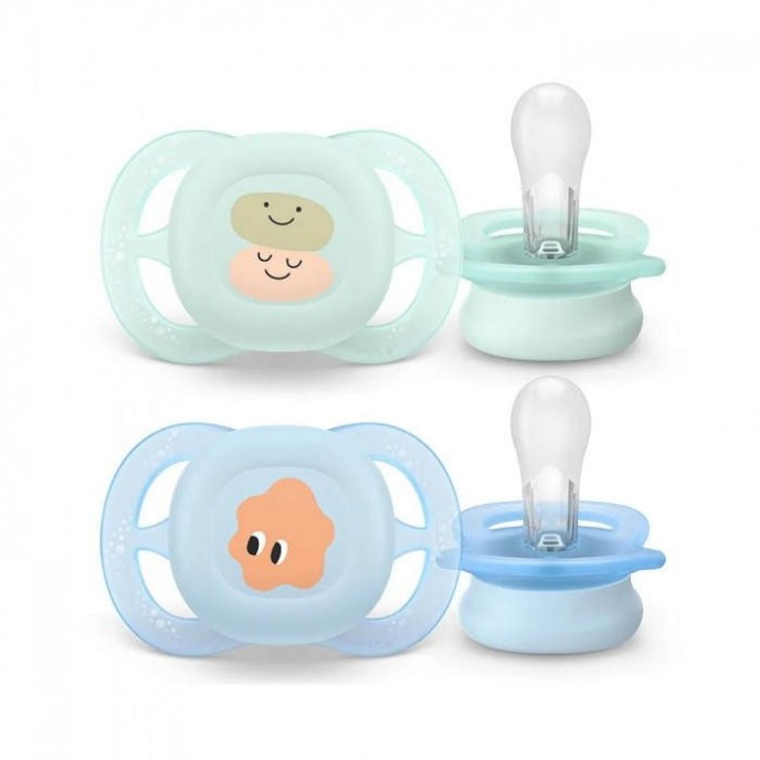 Avent Soothers Ultra 0/2m Green Blue Avent Soothers Ultra 0/2m Green Blue