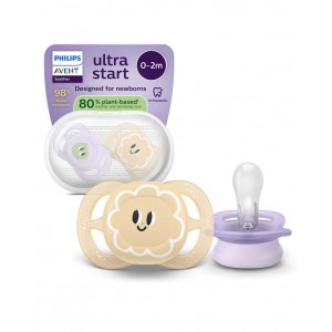 Avent Soothers Ultra 0/2m Yellow Purple Avent Soothers Ultra 0/2m Yellow Purple
