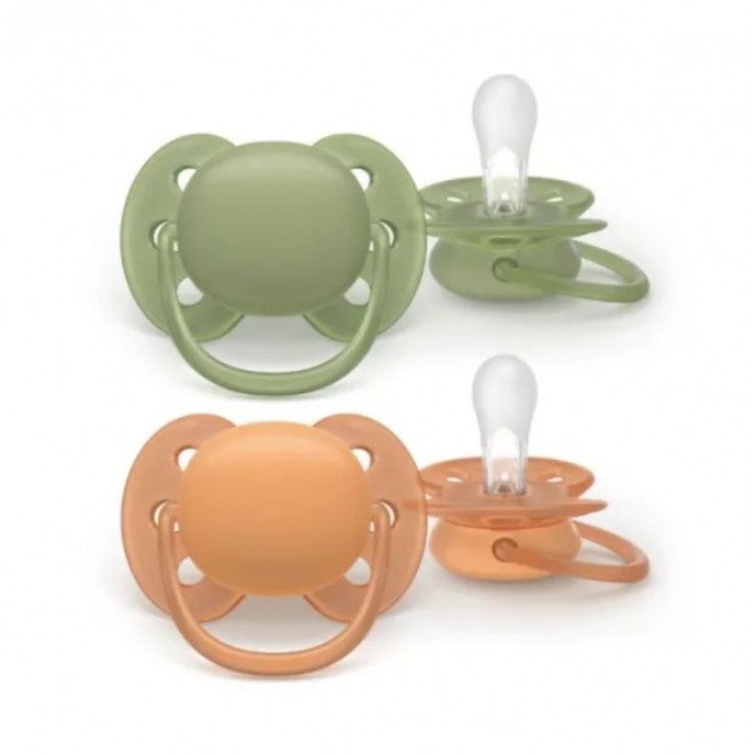 Avent Soothers Ultra 18m Green Orange