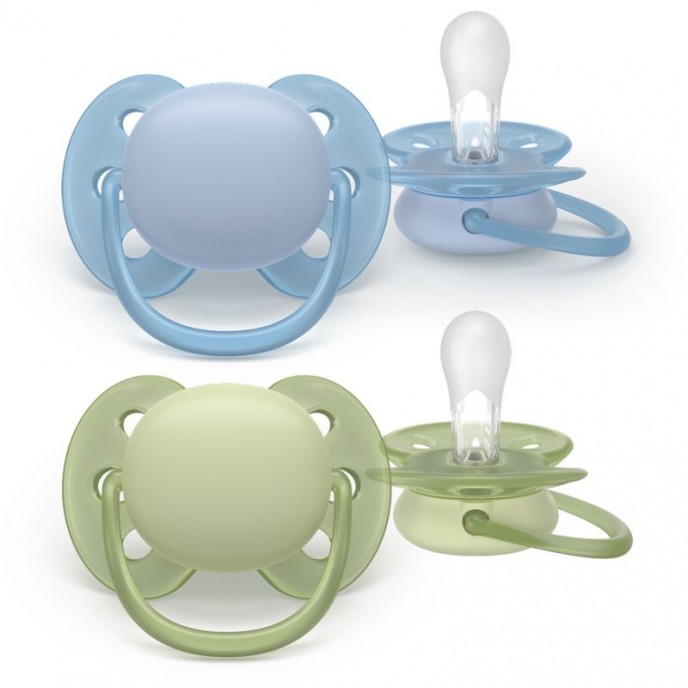 Avent Soothers Ultra 0/6m Boy Blue Green