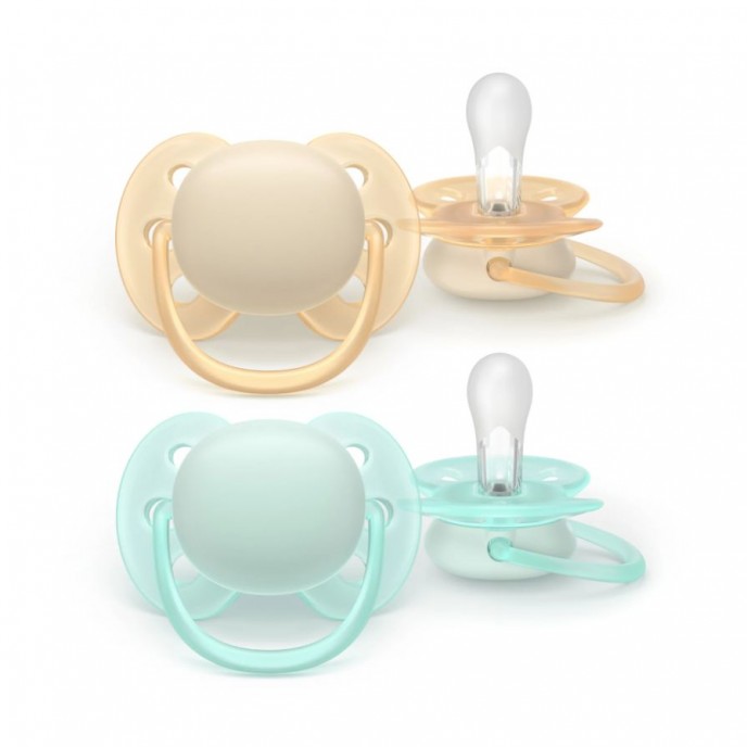 Avent Soothers Ultra 0/6m Peach Teal