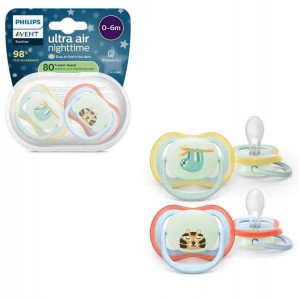 Avent Soother 0/6m Night Sloth Tiger