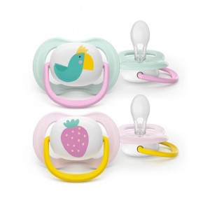 Avent Soothers Ultra 0/6m Bird Strawberry Avent Soothers Ultra 0/6m Bird Strawberry