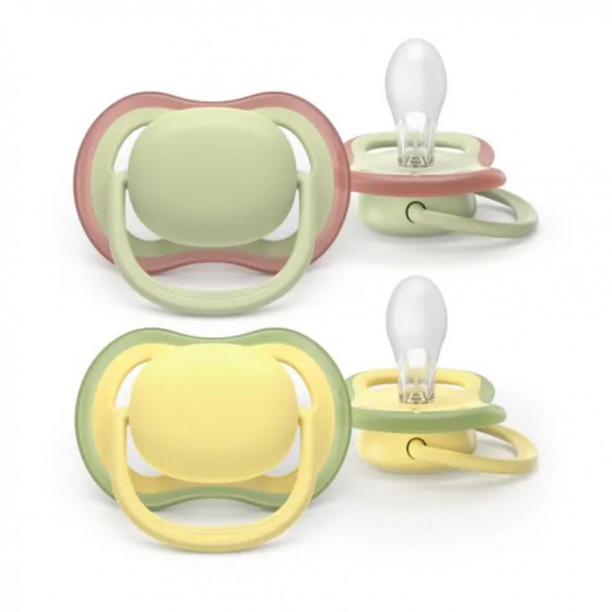 Avent Soothers Ultra 18m Green Yellow