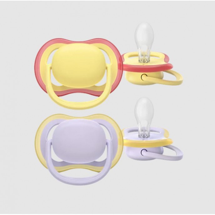 Avent Soothers Ultra 0/6m Air Yellow Purple