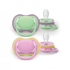 Avent Soothers Ultra 6/18m Air Green Pink