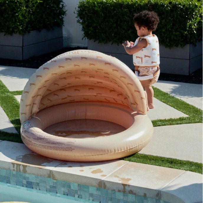Swim Essentials Pool with Canopy 100cm Leopard