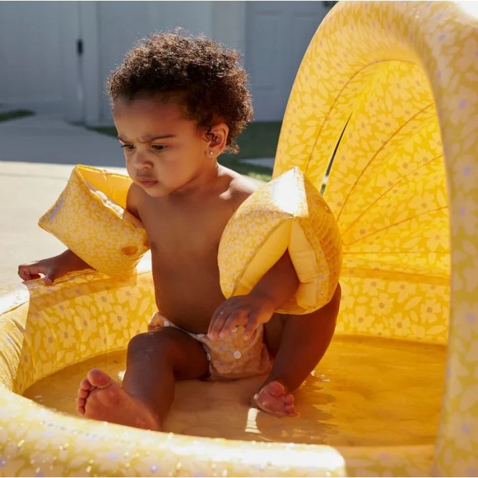 Swim Essentials Pool with Canopy 100cm Yellow Flowers