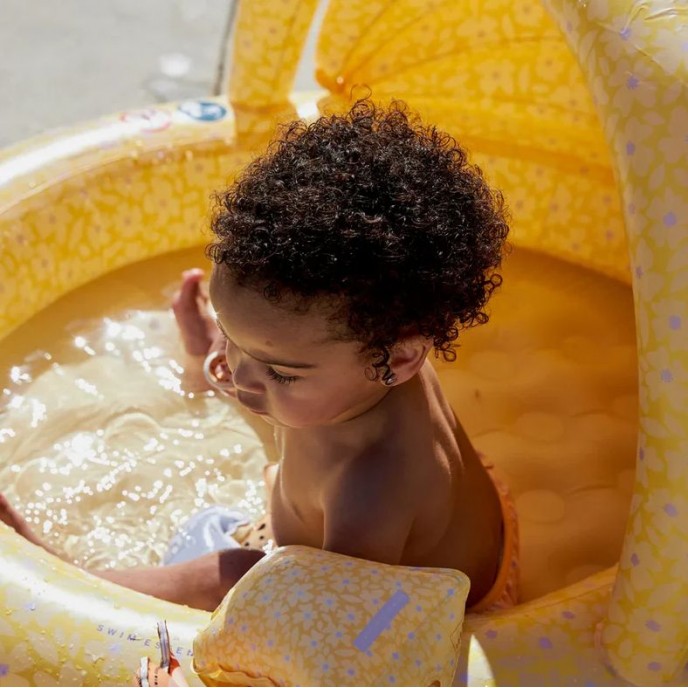 Swim Essentials Pool with Canopy 100cm Yellow Flowers
