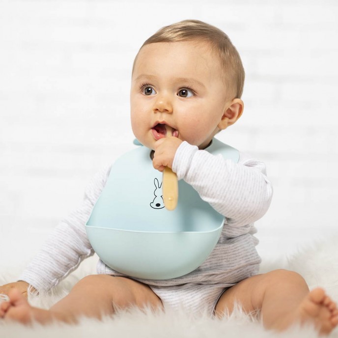 Nattou Silicon Bib Light Blue Nattou Silicon Bib Light Blue