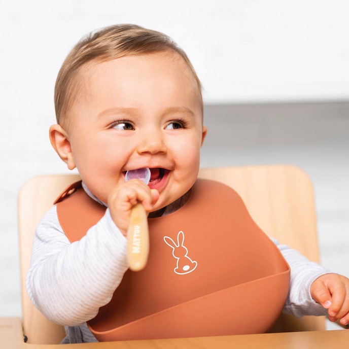 Nattou Silicon Bib Eggplant Nattou Silicon Bib Eggplant