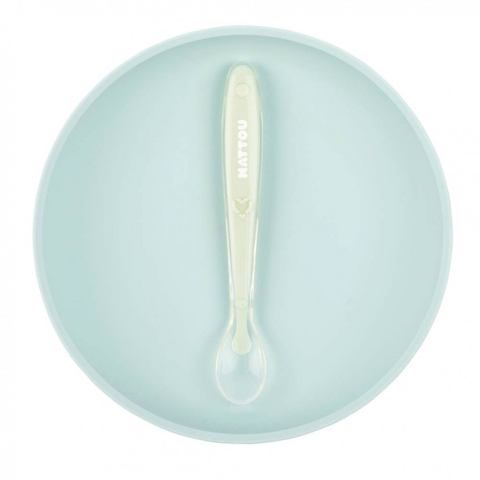 Nattou Silicon Meal Set 2pc Blue/Green