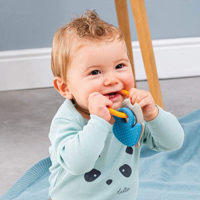 Nattou Silicon Teether Bear and Duck Ochre