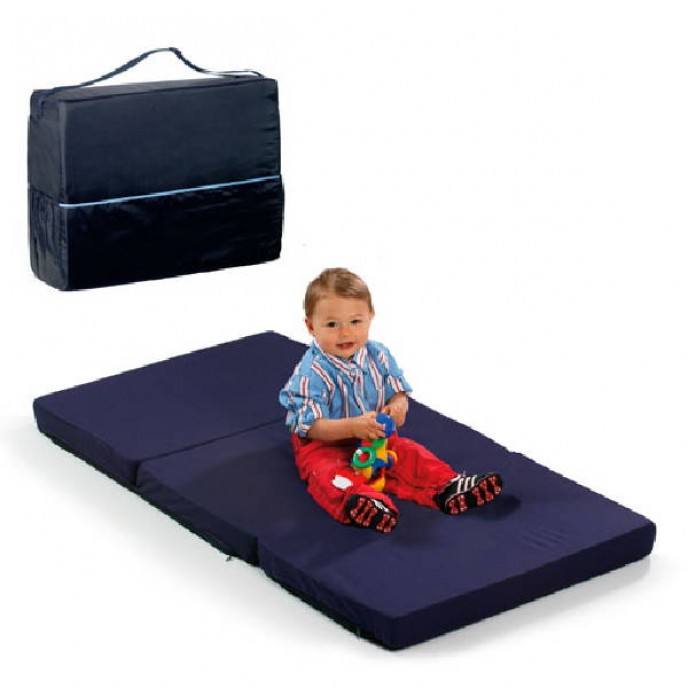 Hauck Folding Travel Cot Mattress Sleeper Navy 60x120cm