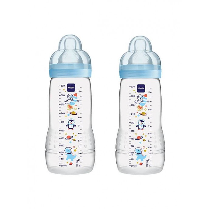 Mam Easy Active Bottle 260ml 2pk Blue