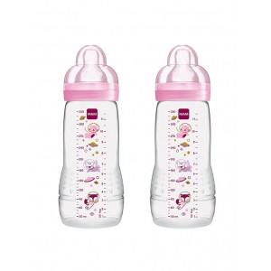 Mam Easy Active Bottle 260ml 2pk Pink