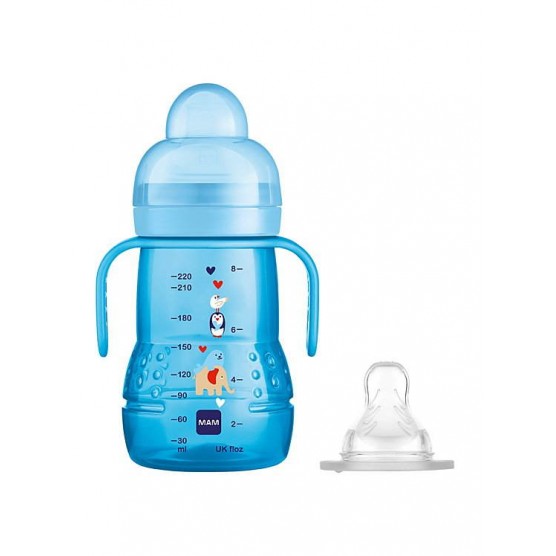 Mam Trainer Bottle 2 in 1 Blue Mam Trainer Bottle 2 in 1 Blue