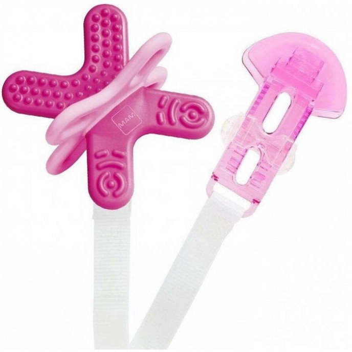 Mam Bite and Relax Teether 4m+ with Holder Pink