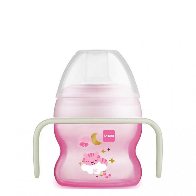 Mam Starter Cup 150ml and Soother 4m+ Night Pink