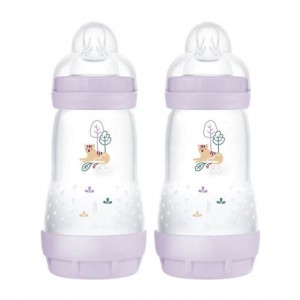 Mam Anti-Colic Bottle 260ml 2pk Lilac Mam Anti-Colic Bottle 260ml 2pk Lilac