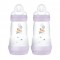 Mam Anti-Colic Bottle 260ml 2pk Lilac Mam Anti-Colic Bottle 260ml 2pk Lilac
