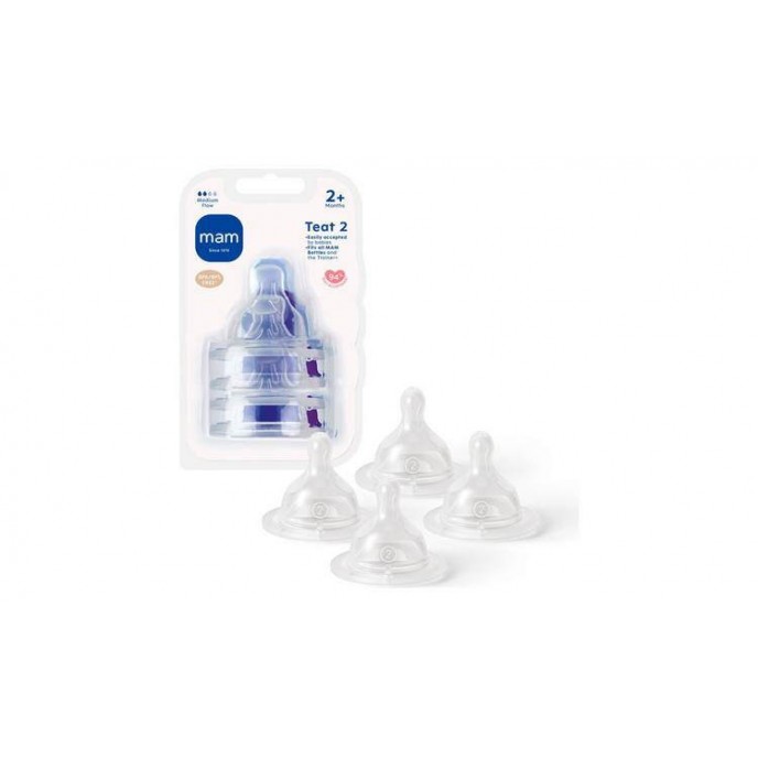 Mam Teat 2m 2 Medium Flow 4pack