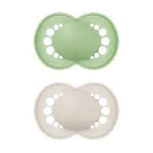 Mam Soothers 16m Beige Green Mam Soothers 16m Beige Green