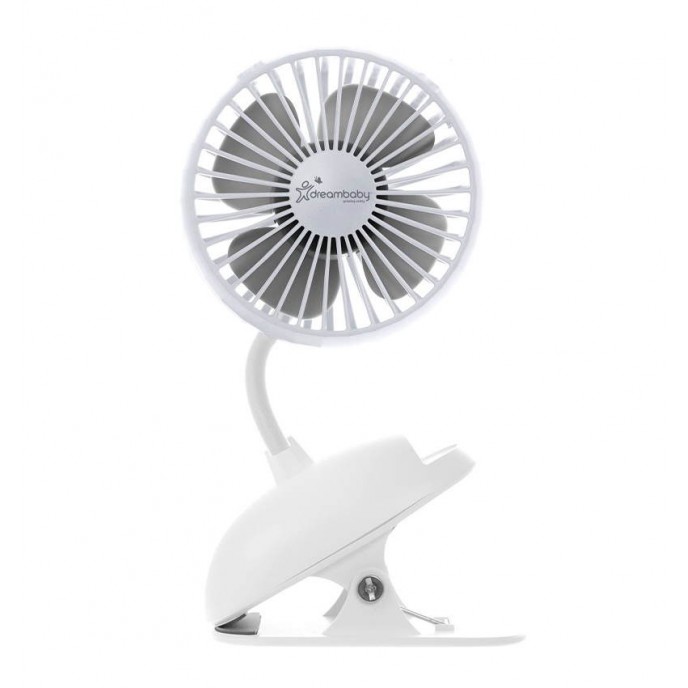 Dreambaby Stroller Fan USB Charge White