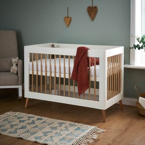 Obaby Cotbed Mini Maya White with Natural Obaby Cotbed Mini Maya White with Natural