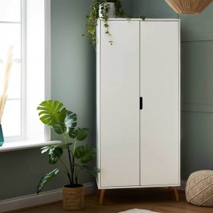 Obaby Double Wardrobe Maya White with Natural Obaby Double Wardrobe Maya White with Natural
