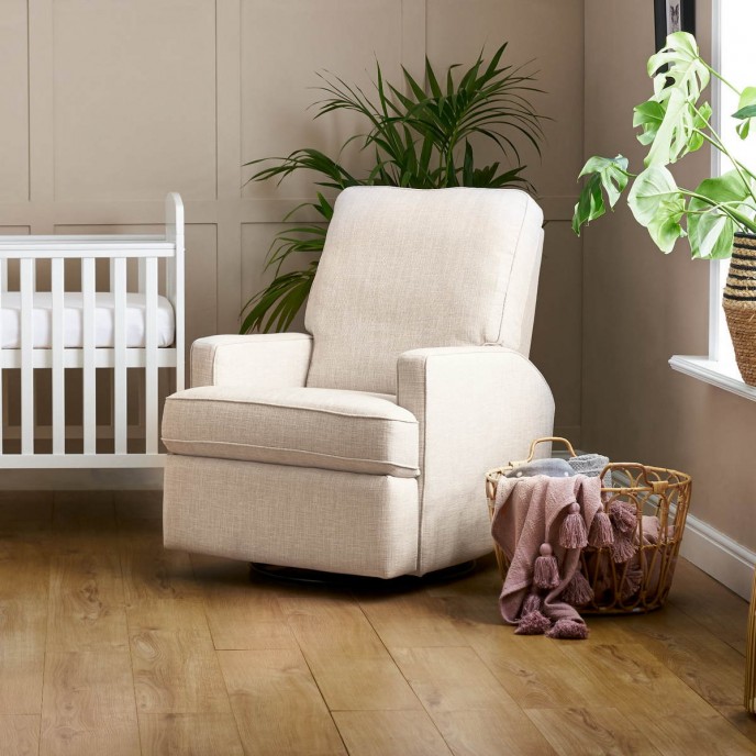 Obaby Swivel Glider Chair Madison Oatmeal