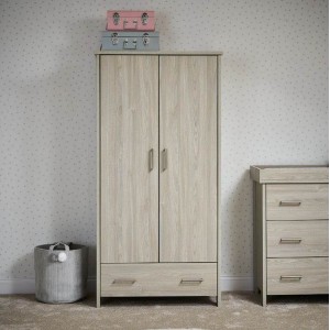 Obaby Double Wardrobe Nika Grey Wash Obaby Double Wardrobe Nika Grey Wash