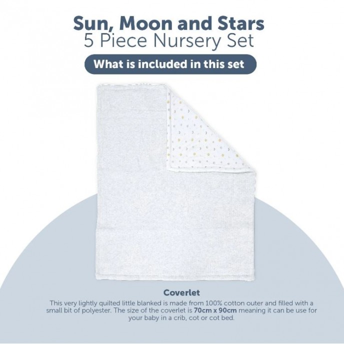 Baby Elegance Cot Bedding Set 5pc Sun Moon and Stars Baby Elegance Cot Bedding Set 5pc Sun Moon and Stars