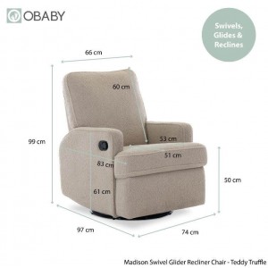 Obaby Swivel Glider Chair Madison Teddy Truffle Obaby Swivel Glider Chair Madison Teddy Truffle