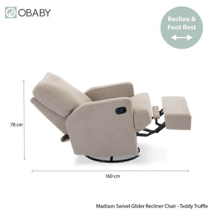 Obaby Swivel Glider Chair Madison Teddy Truffle Obaby Swivel Glider Chair Madison Teddy Truffle