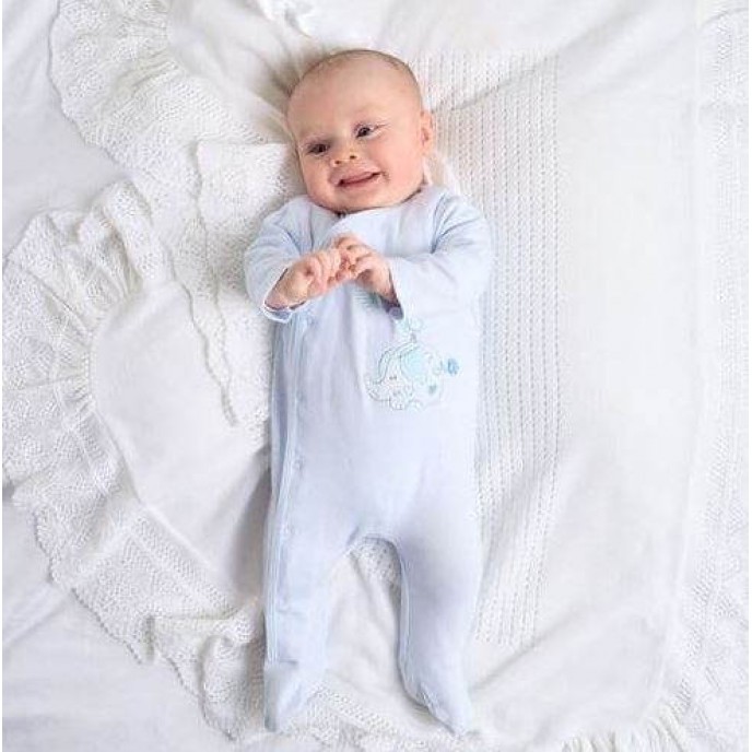 Dandelion Cotton Sleepsuit Elephant Balloon Blue Newborn Dandelion Cotton Sleepsuit Elephant Balloon Blue Newborn