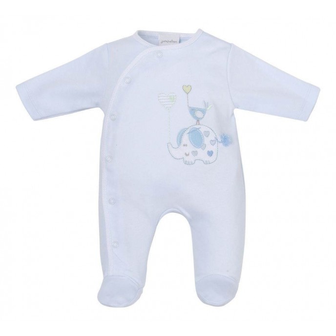 Dandelion Cotton Sleepsuit Elephant Balloon Blue Newborn
